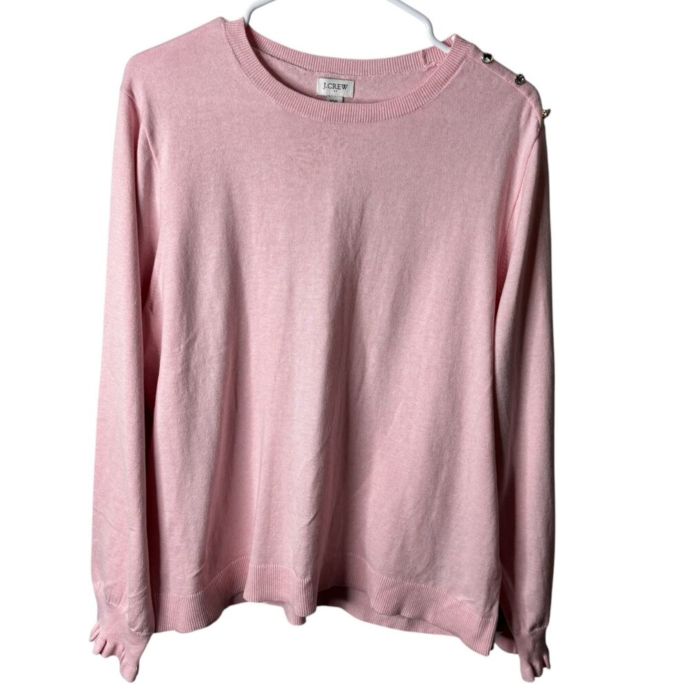 J. Crew Pink Fine Gauge Cotton‎ Pullover Sweater Women’s 2XL  French Capsule NWT